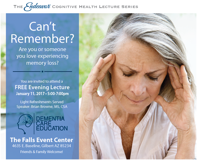 The Endeavor Cognitive Health Lecture Series dementia care gilbert