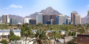 Downtown Scottsdale and suburbs of Phoenix
