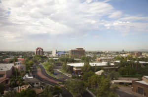 Urban Mesa Arizona Aerial View of City Skyline - mesa respite care and senior care